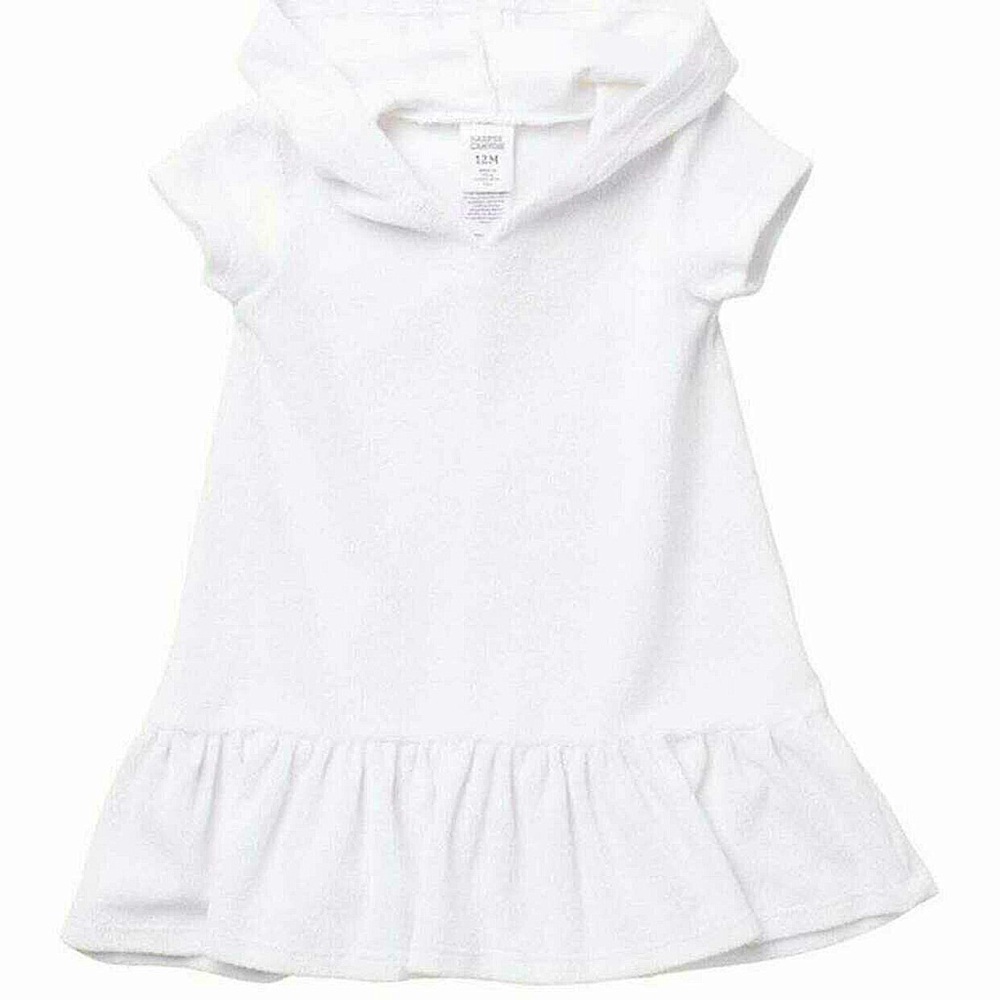 HARPER CANYON | White Terrycloth Hooded Swim Cover Up Dress | 18 Months